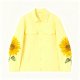 Women's Yellow Jacket with Sunflower Sleeve Embroidery