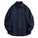Navy Tweed Plaid Oversize Shirt