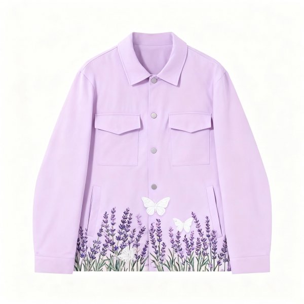Women's Lavender Jacket with Lavender & Butterfly Print