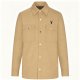 Men's Beige Long-Sleeve Shirt with Black Deer Embroidery
