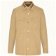 Men's Beige Long-Sleeve Shirt with "LIFE IS GOOD" Collar Print