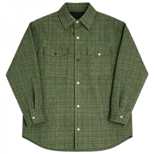 Olive Tweed Plaid Shirt
